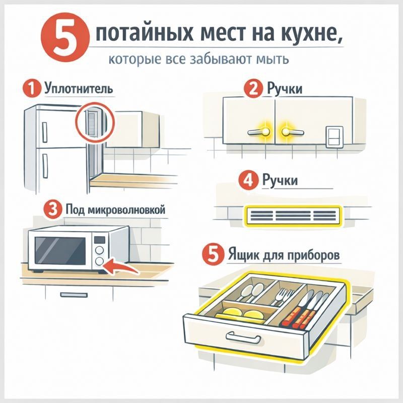 Неочевидные уголки кухни, которые нуждаются в вашей заботе