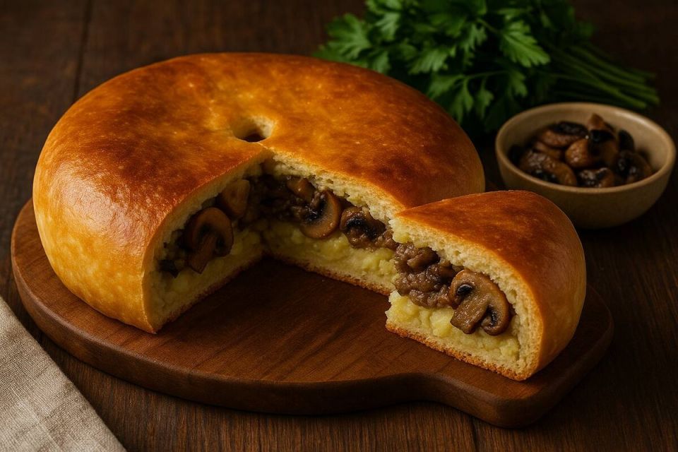 Пирог, который дарит воспоминания о детстве с картошкой и грибами