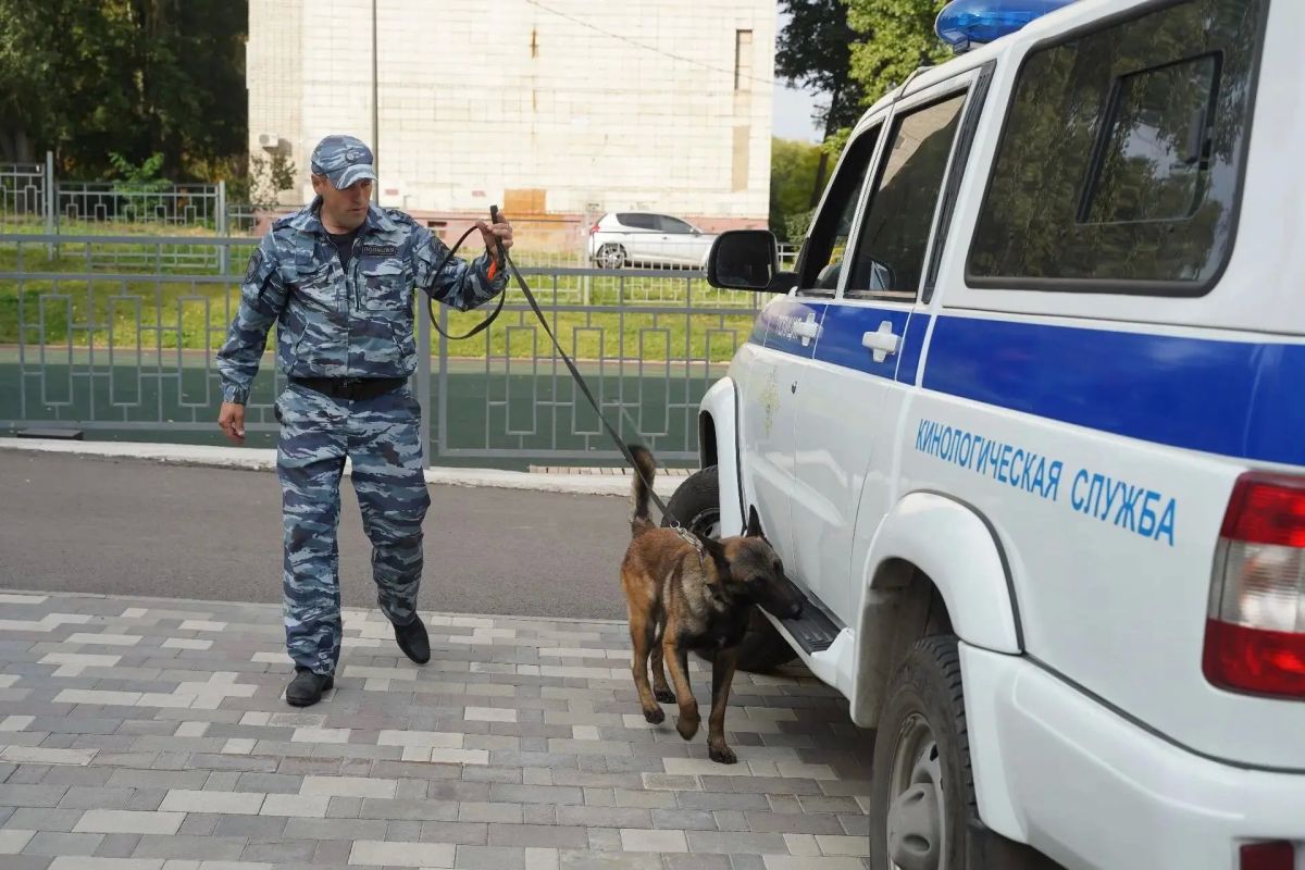 Четвероногие полицейские пришли в гимназию №1 Липецка Четвероногие полицейские пришли в гимназию №1 Липецка