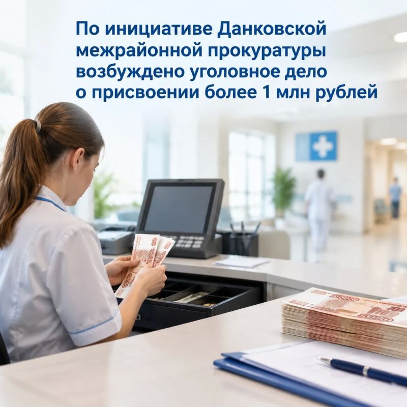По инициативе Данковской межрайонной прокуратуры возбуждено уголовное дело о присвоении более 1 млн рублей