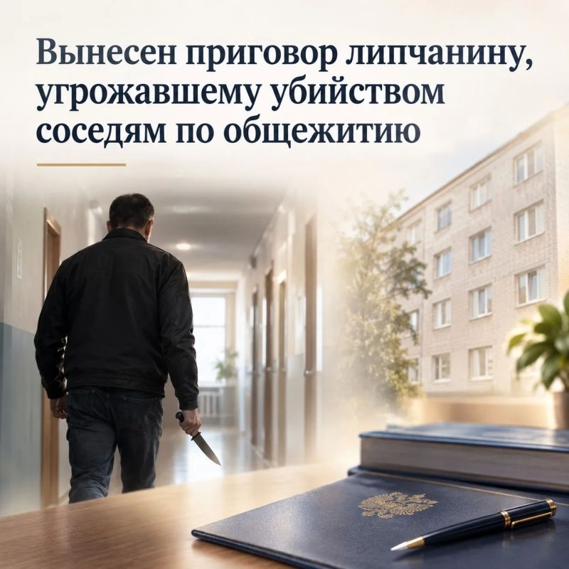 Вынесен приговор липчанину, угрожавшему убийством соседям по общежитию