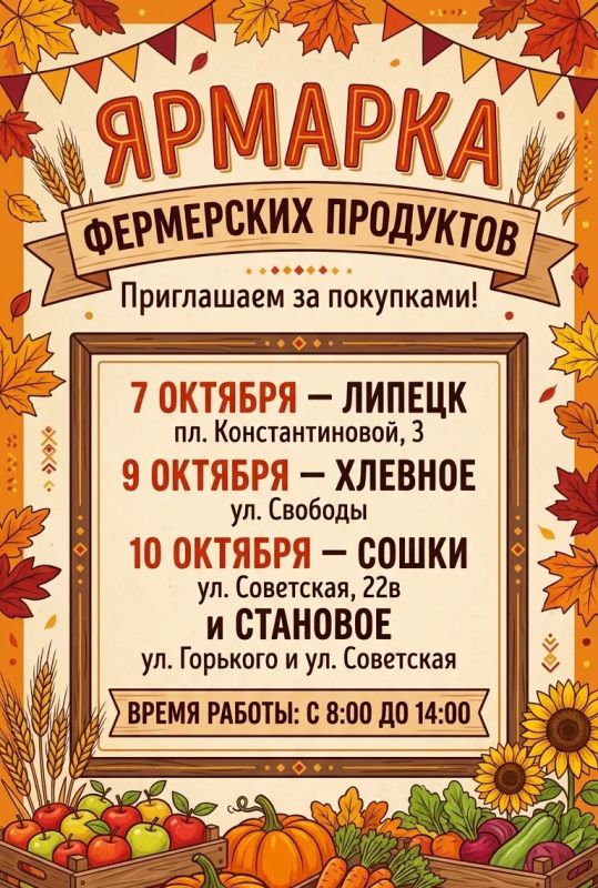 Свежее мясо, домашние колбасы, овощи и фрукты — всё это ждёт на ярмарках ЛО с 7 по 10 октября