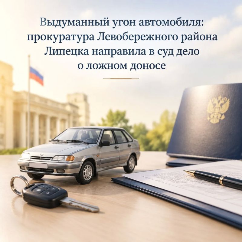 Выдуманный угон автомобиля: прокуратура Левобережного района Липецка направила в суд дело о ложном доносе
