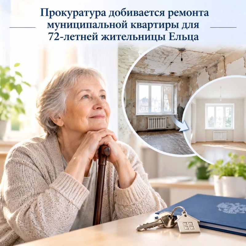 Прокуратура добивается ремонта муниципальной квартиры для 72-летней жительницы Ельца