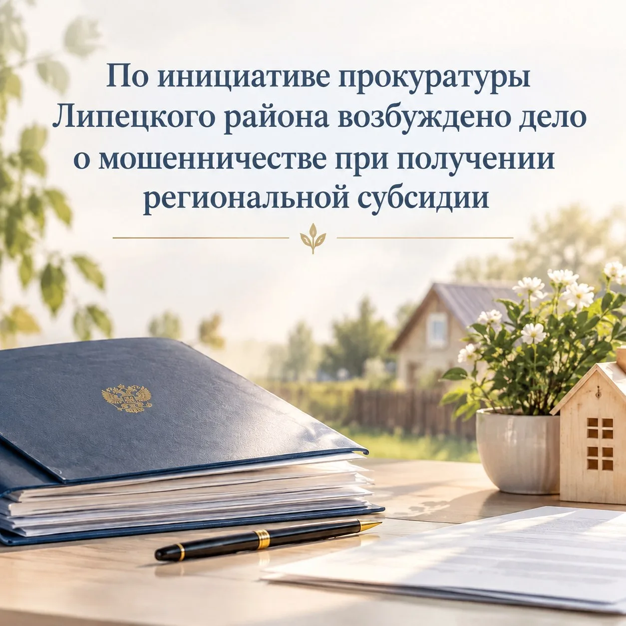По инициативе прокуратуры Липецкого района возбуждено дело о мошенничестве при получении региональной субсидии