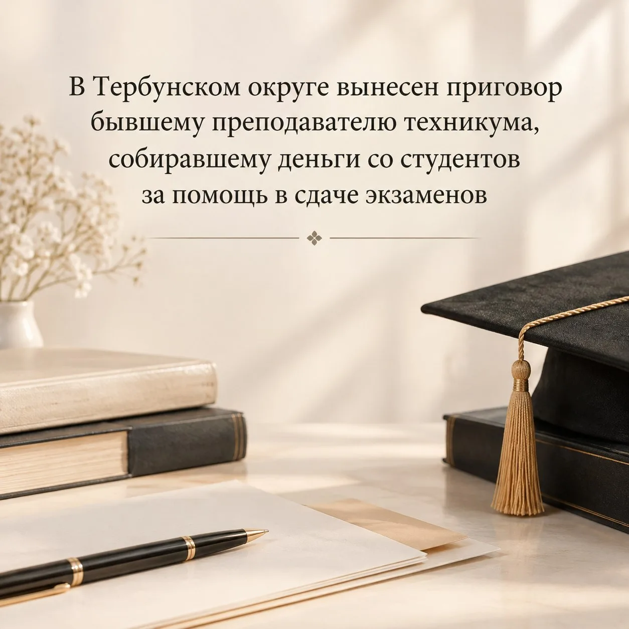 В Тербунском округе вынесен приговор бывшему преподавателю техникума, собиравшему деньги со студентов за помощь в сдаче экзаменов
