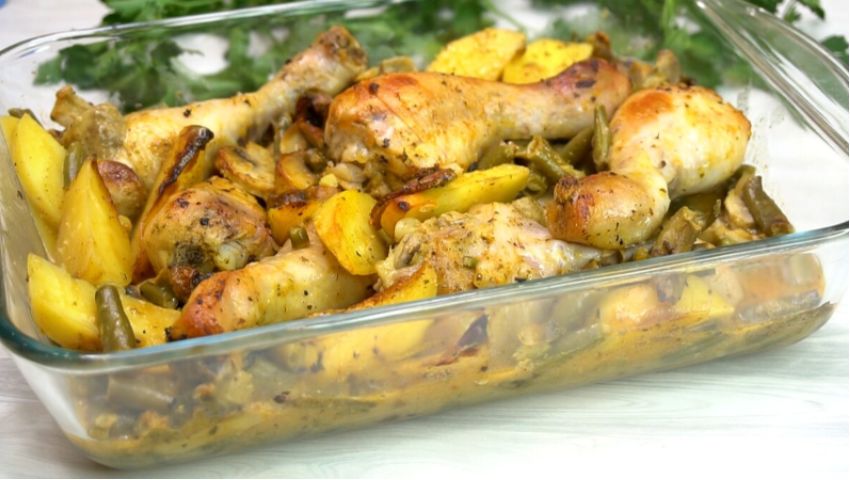Легкий вечер: курица с овощами в пакете для запекания